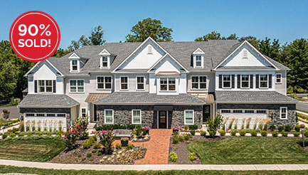 New homes at The Reserve at Spring Mill in Ivyland, Pennsylvania