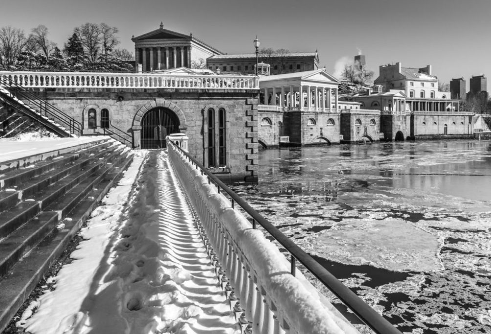 Water Works of Philadelphia in Winter
